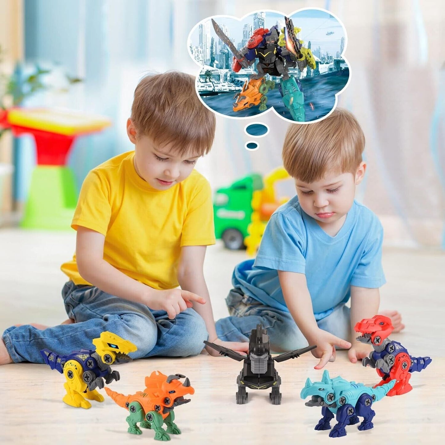 NEW Dinosaur 5 in 1 Construction Toy for 3-9 Year Old Boys Gifts Kids