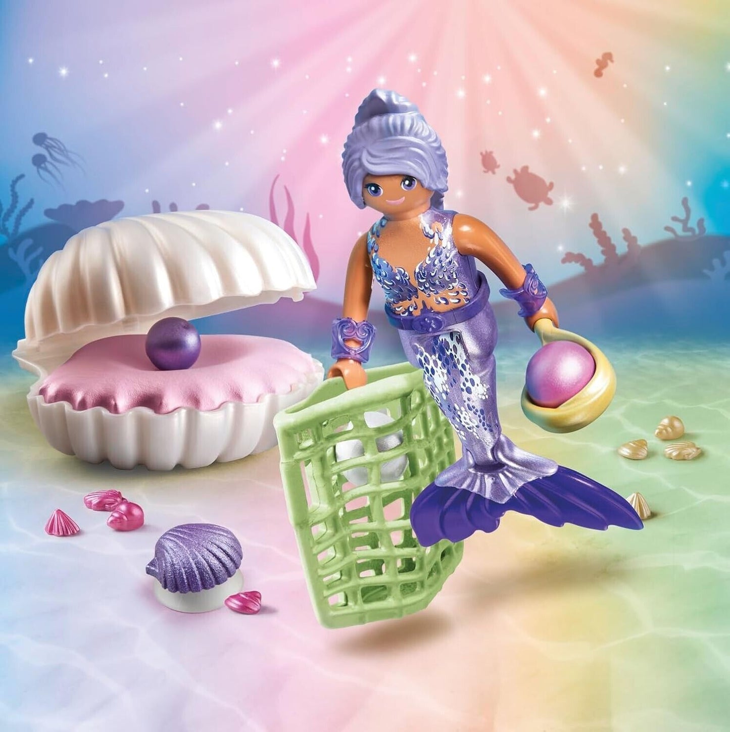 Princess Magic: Mermaid with Pearl Seashell, including clamshell playset girls