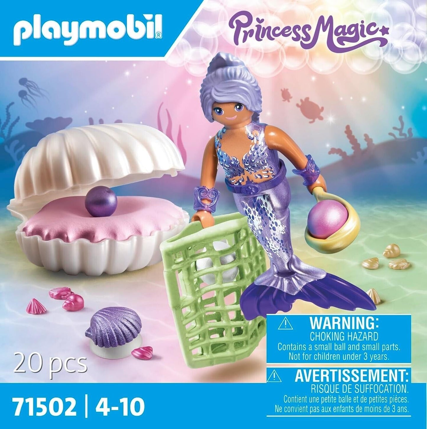 Princess Magic: Mermaid with Pearl Seashell, including clamshell playset girls