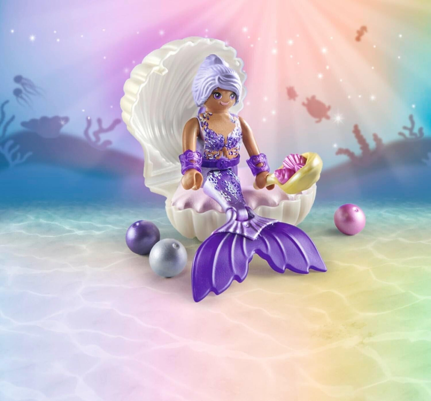 Princess Magic: Mermaid with Pearl Seashell, including clamshell playset girls