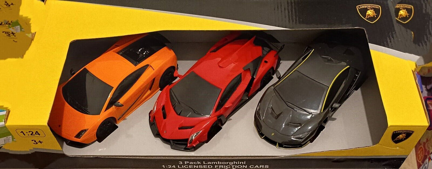 3pk Lamborghini Toy Car Sports Car Scale 1:24 Xmas Birthday Gifts For Kids