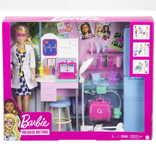 Barbie Medical Doctor Blonde Doll And Playset With Accessories