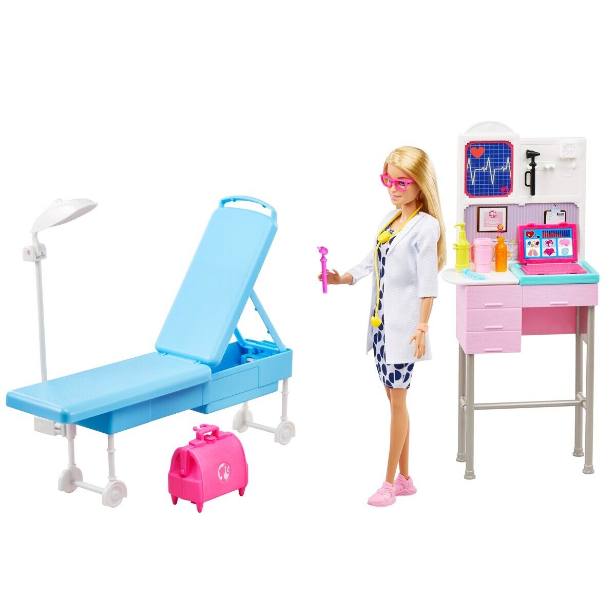 Barbie Medical Doctor Blonde Doll And Playset With Accessories