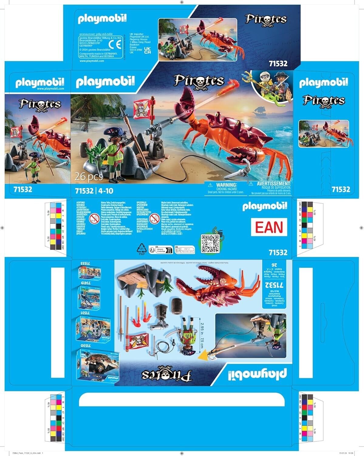 Pirates: Battle with the Giant Crab, fantasy pirate world,  imaginative playset