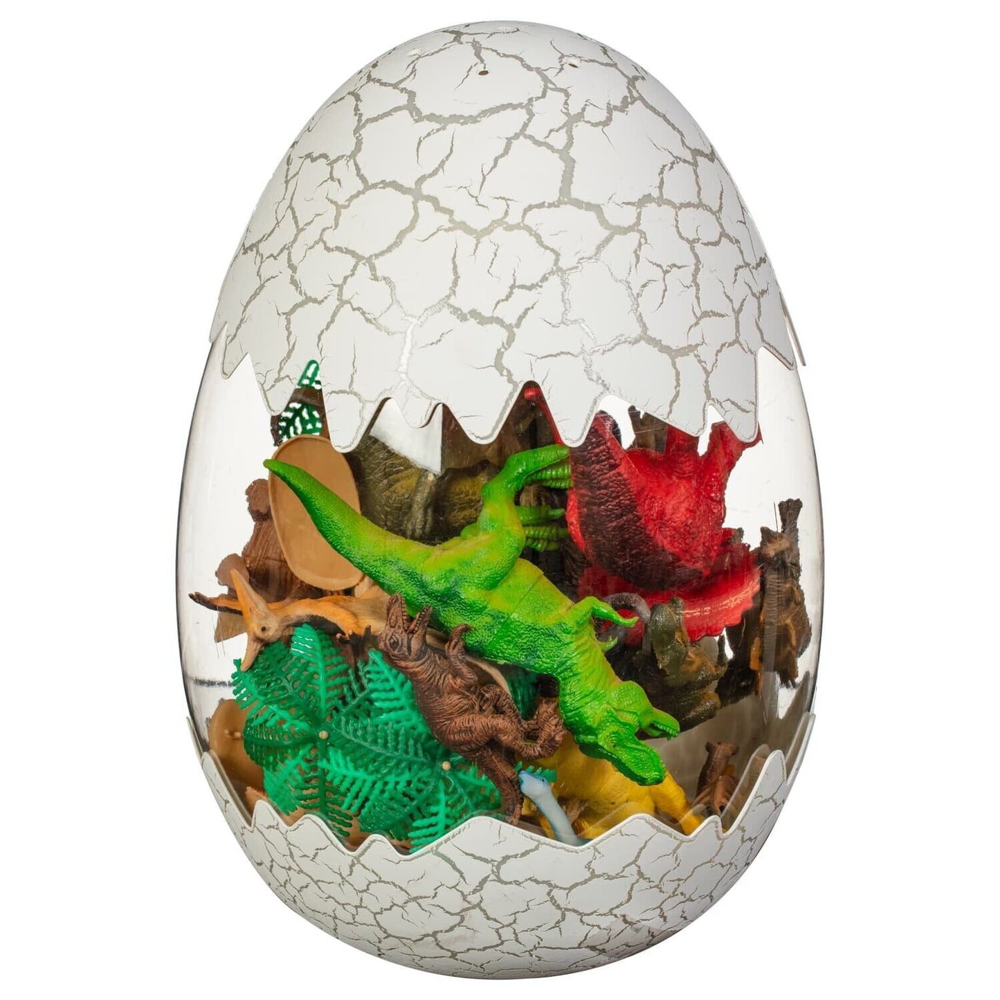 Dinosaur Egg with Figures&Accessories 27xdinosaur figures 2xtrees 1xmountain30pc