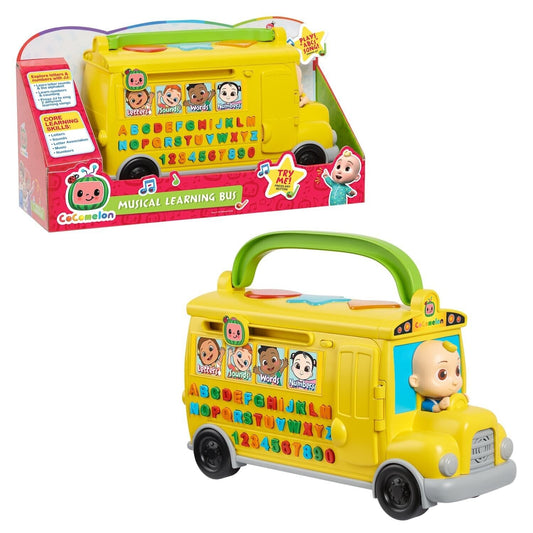 Cocomelon - Learning Bus, Yellow Bus Toy with Lights | Music and Sounds to Learn