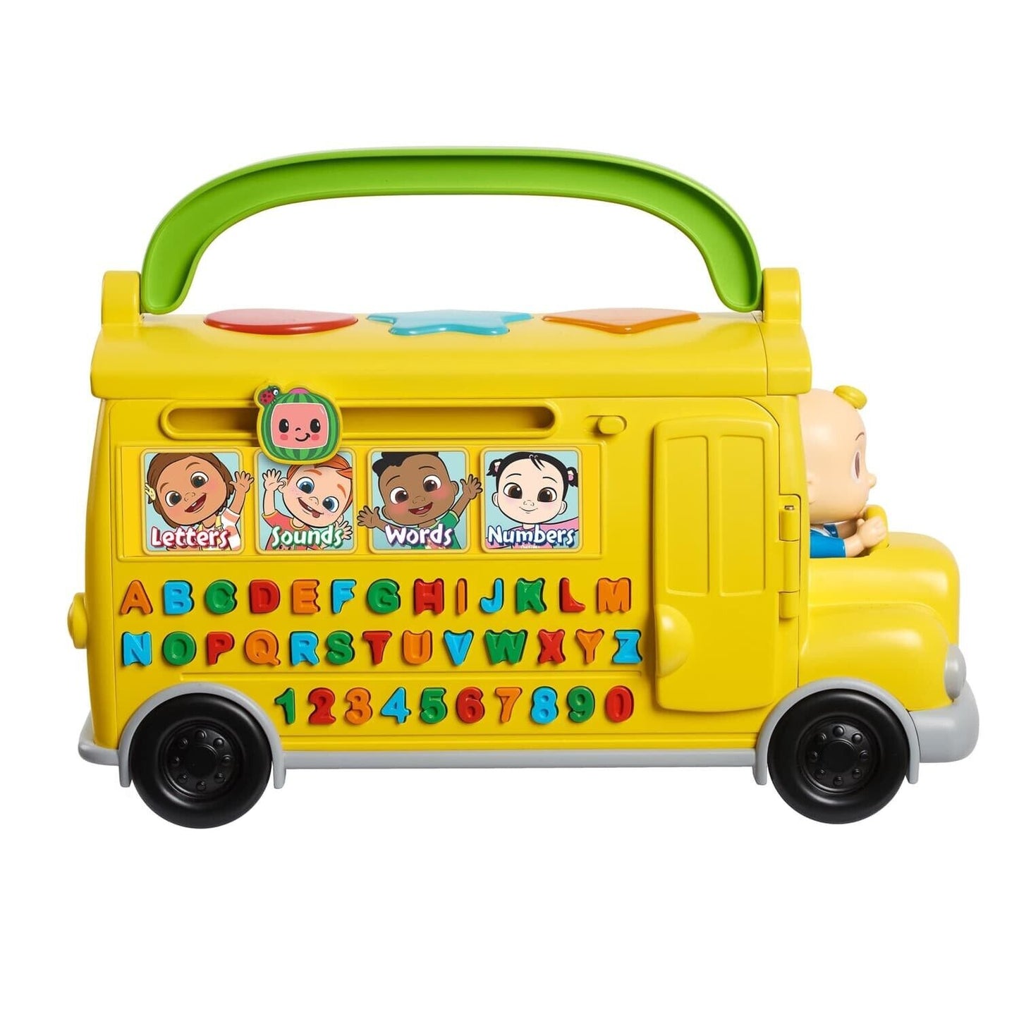 Cocomelon - Learning Bus, Yellow Bus Toy with Lights | Music and Sounds to Learn