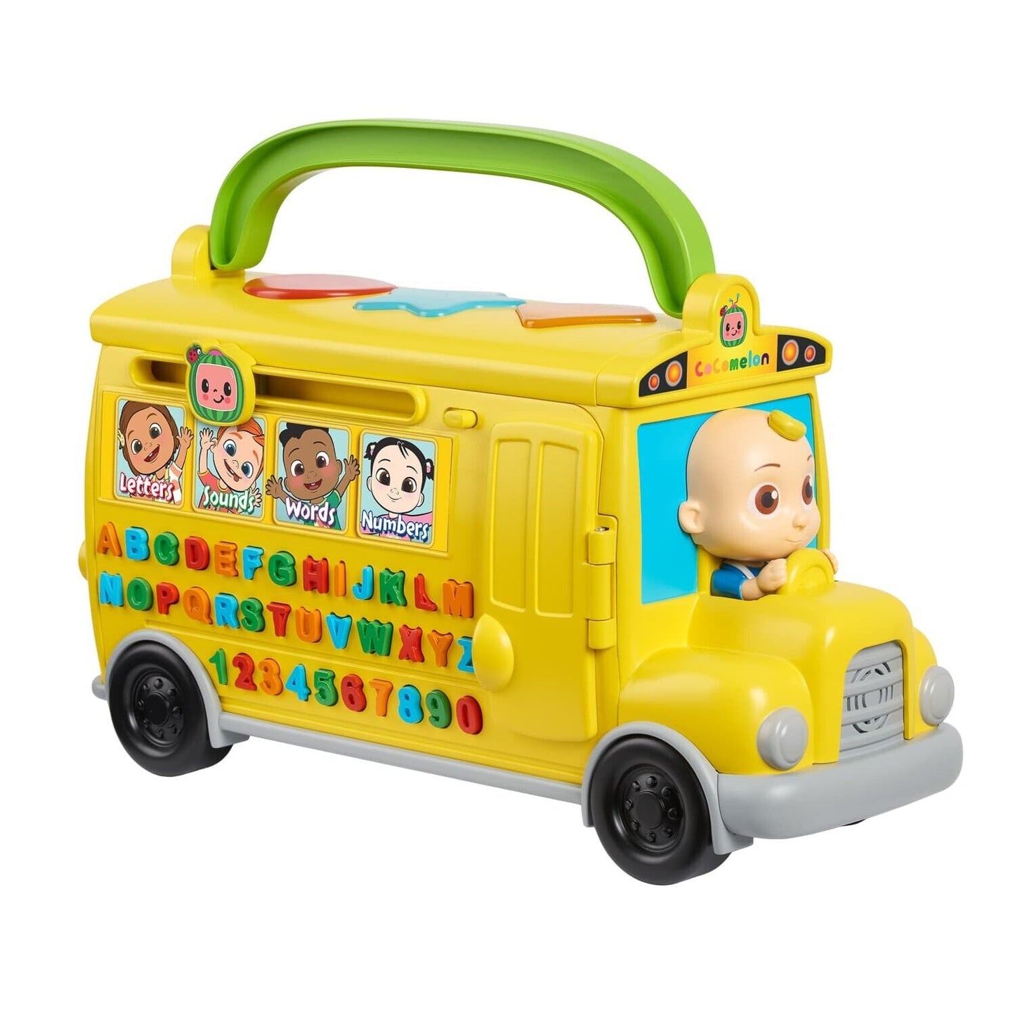 Cocomelon - Learning Bus, Yellow Bus Toy with Lights | Music and Sounds to Learn