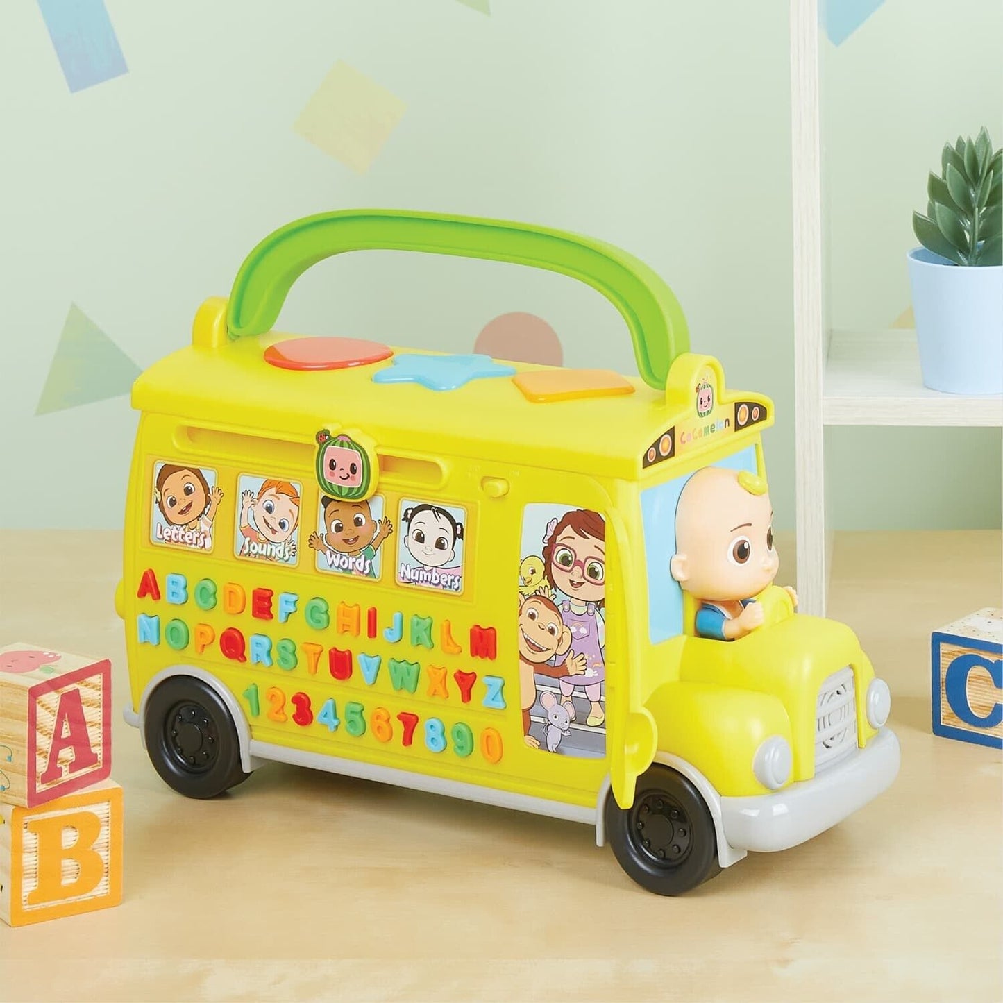 Cocomelon - Learning Bus, Yellow Bus Toy with Lights | Music and Sounds to Learn