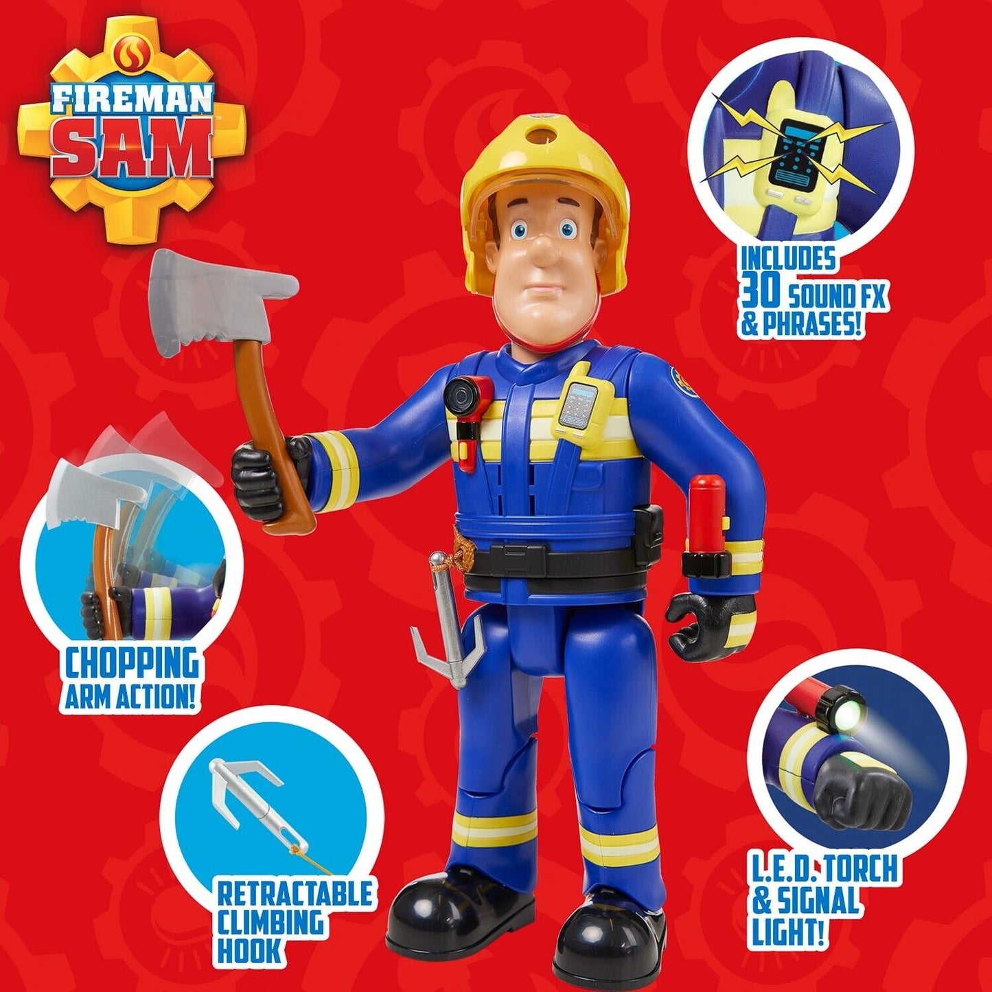 NEW Fireman Sam Ultimate Hero Electronic 12" Action Figure With Sound 07914  3y+