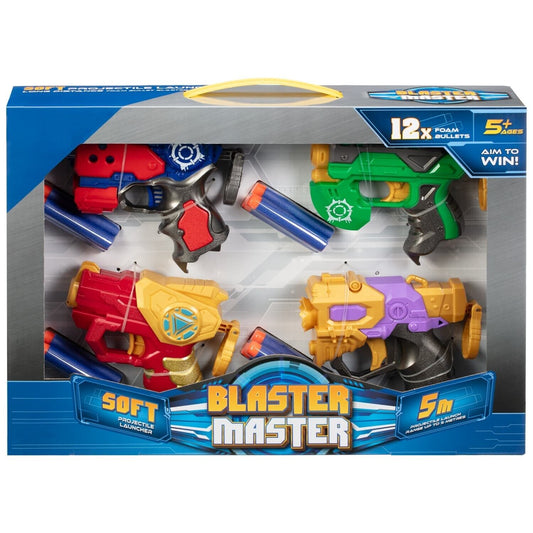 4pk Blaster Master Super Hero Toy Guns & Bullets Perfect Xmas Gift For Kids