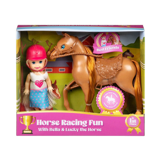 NEW Horse Racing Fun Bella & Lucky Horse Racing Fun Dolls For Kids/Children gify