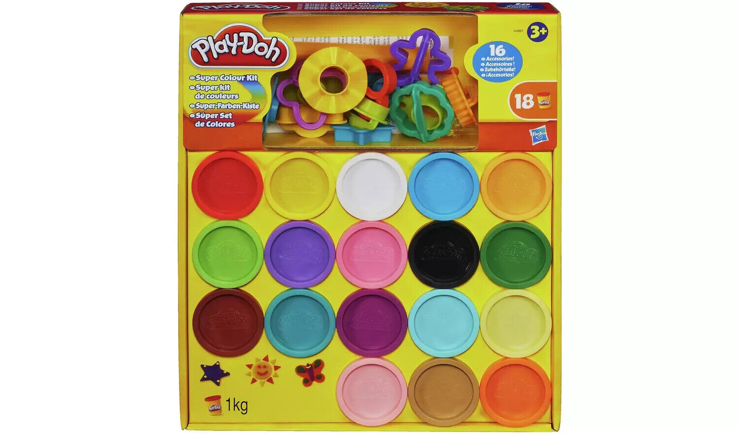 New Play-Doh Super 18 Colour Modelling Kit with 16 Tools Creative Kid's Toy UK