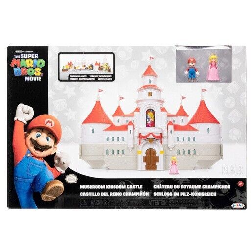 THE SUPER MARIO BROS. MOVIE – Mushroom Kingdom Castle Playset with Mini 1.25”...