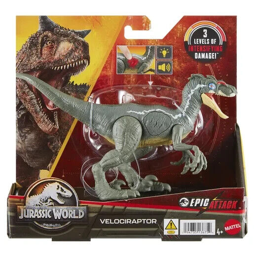 Jurassic World Epic Attack Velociraptor Action Figure sound