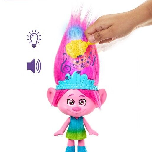 DreamWorks Trolls Band Together Rainbow HairTunes Queen Poppy Doll  Crown Acce