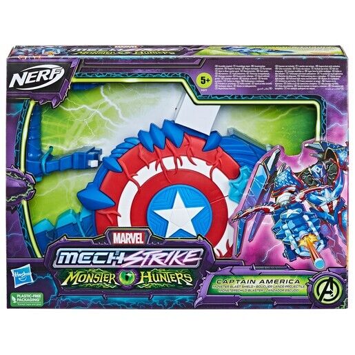 Marvel Mech Strike Monster Hunters - Nerf Captain America Monster Blast Shield