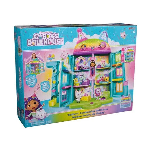 Gabby's Dollhouse Rainbow Celebration Dollhouse Playset For Kids Children Gift