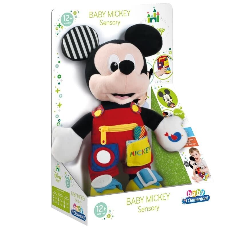 NEW Clementoni Disney Baby Mickey Sensory Soft Plush Toy