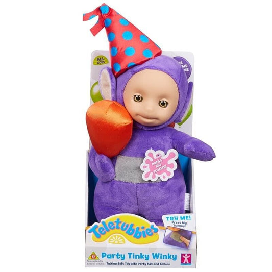 Party Tinky Winky Teletubbies Talking Soft Plush Toy, 31.5 x 13.3 x 11cm