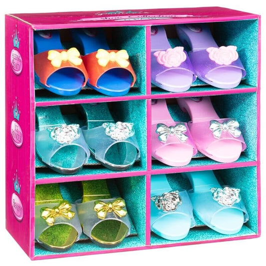 6Pk Princess Shoe Collection Gift For Xmas Birthday For Girls Age 3+/ 31x17x21cm