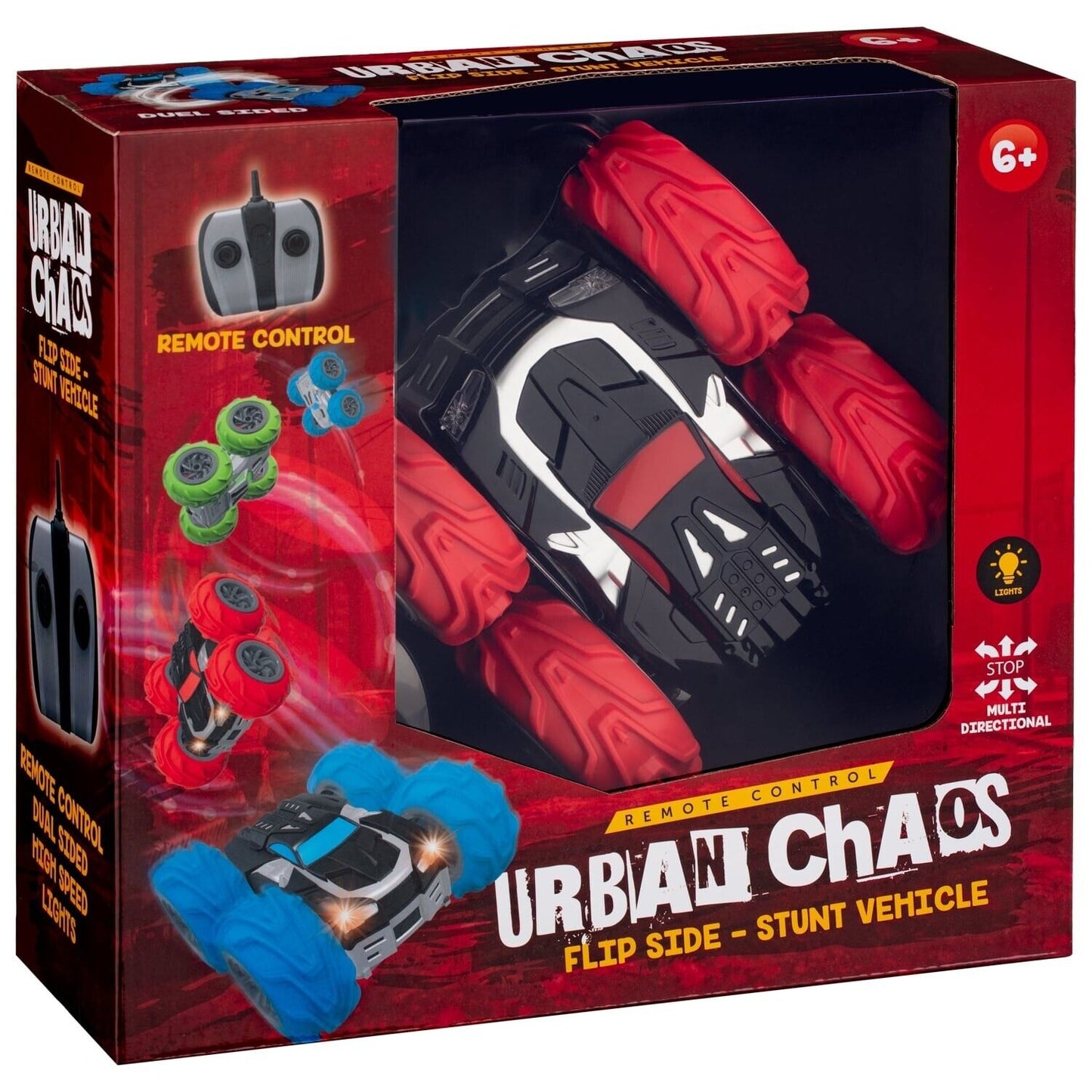 RC Stunt Car, Urban Chaos Stunt Car, 360° Rotating RC Car, Red, 8 x 15 x 16cm