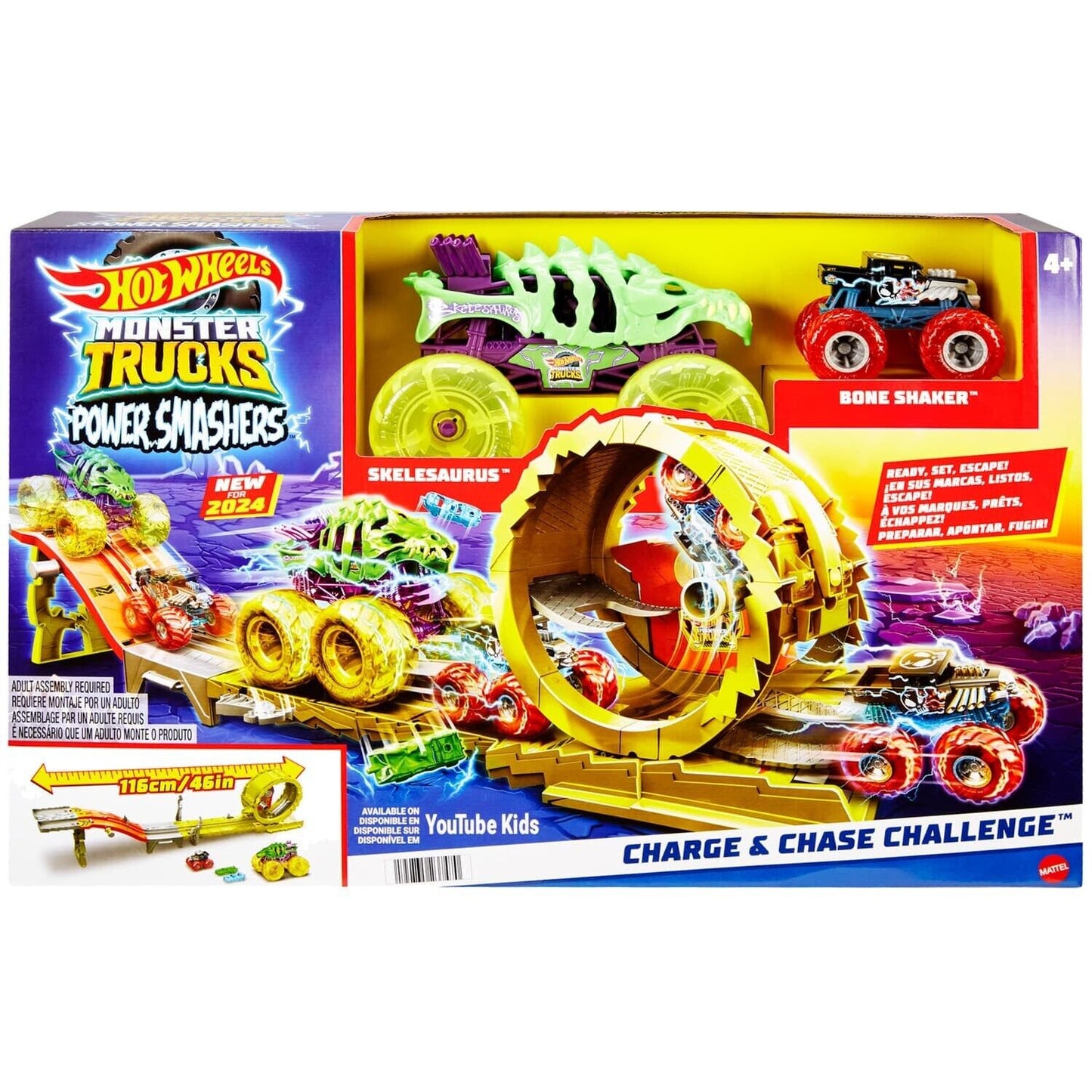 Hot Wheels Monster Trucks Power Smashers Charge & Chase Challenge Track Set