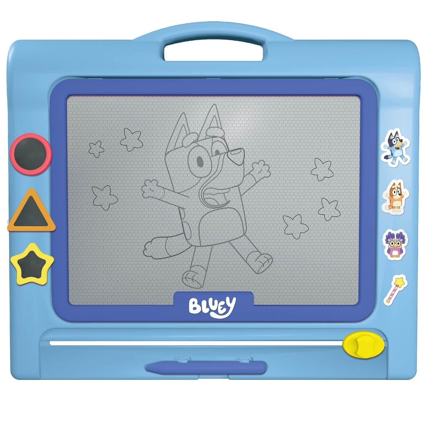 Bluey Travel Magnetic Scribbler Inc 3 Fun Shaped Stamps & Magnetic Pen For 3+Yrs