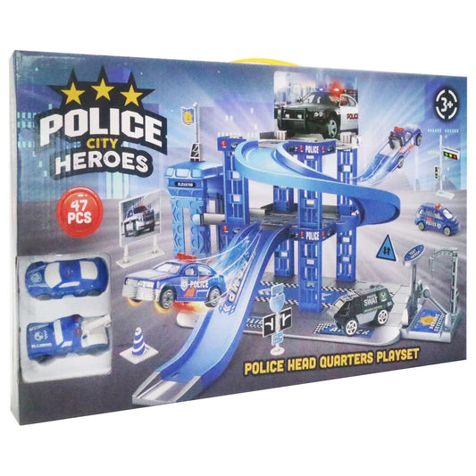 Police City Heroes Headquarters PlaySet 47pcs For Kids, Save Town,38 x 27 x 19cm