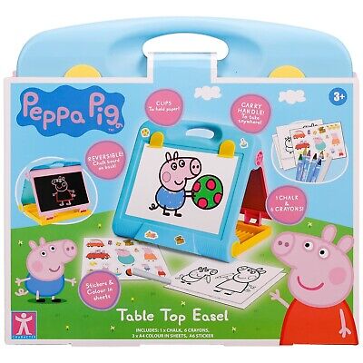 Peppa Pig Table Top Easel With Stickers, Markers, Eraser & Crayons Ages 3+ NEW