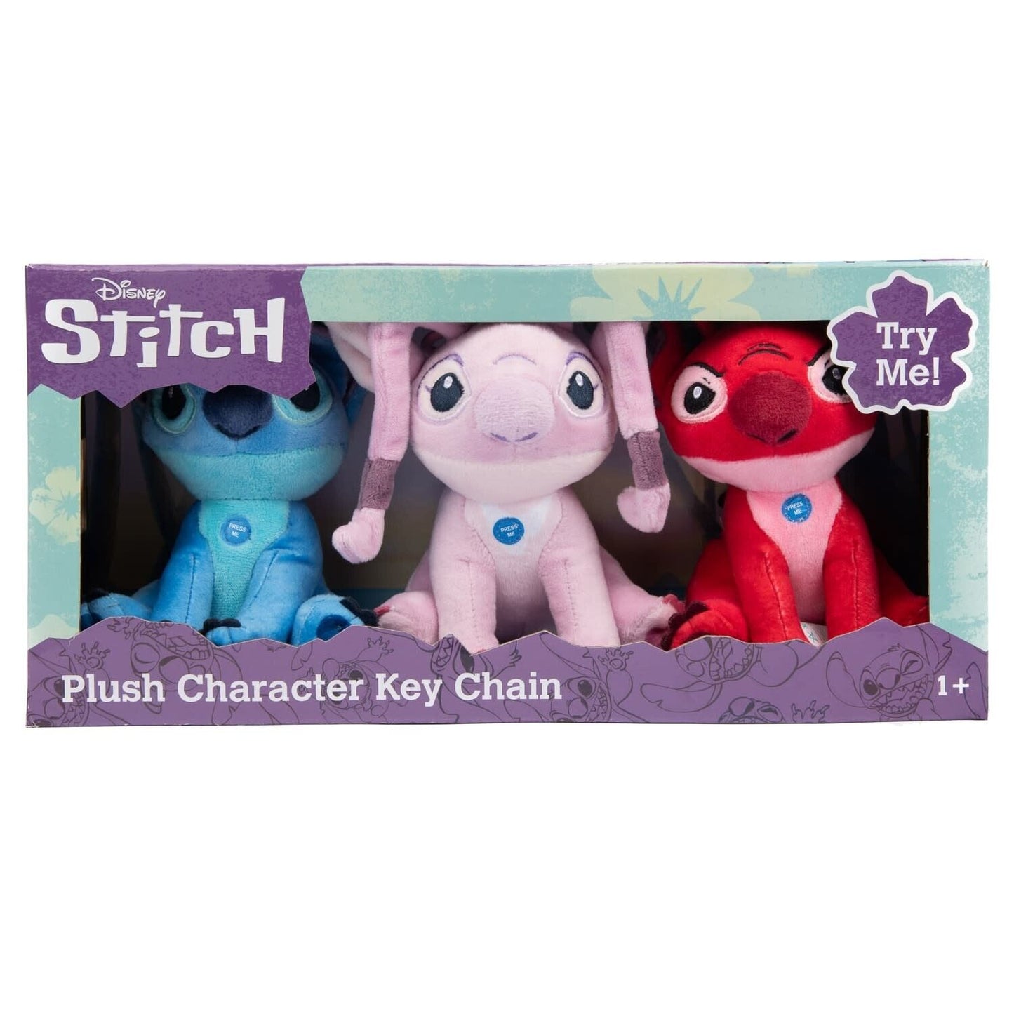 3pk Disney Stitch Plush Keychain Backpack Hanging Stitch Soft Plush Keychain