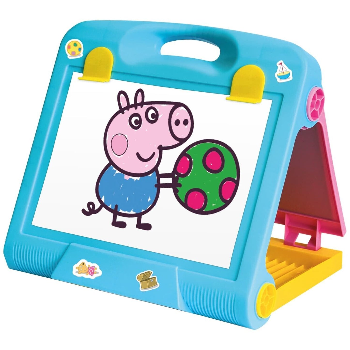 Peppa Pig Table Top Easel With Stickers, Markers, Eraser & Crayons Ages 3+ NEW