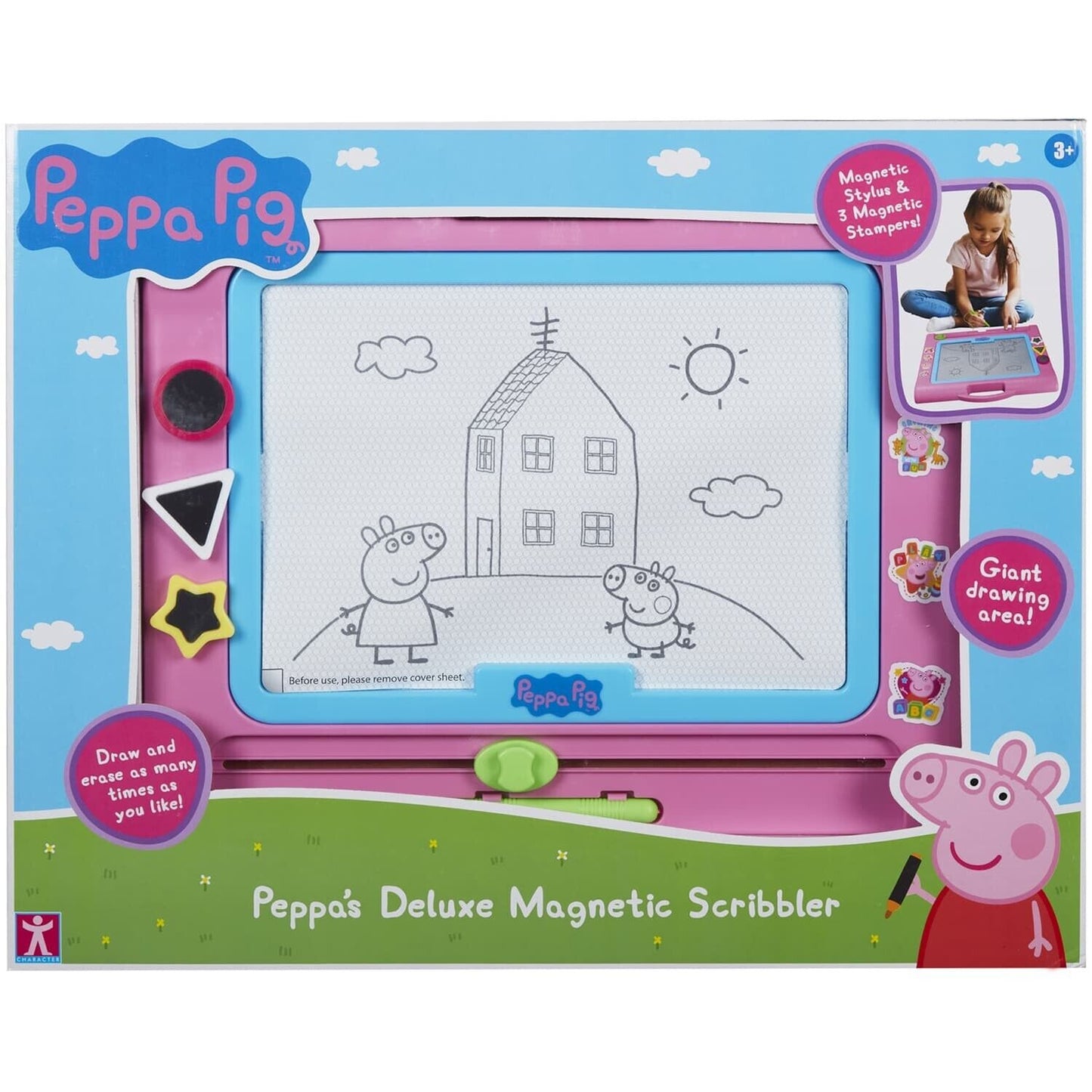 NEW Peppa Pig Deluxe Magnetic Scribbler Giant Drawing Board Age 3+