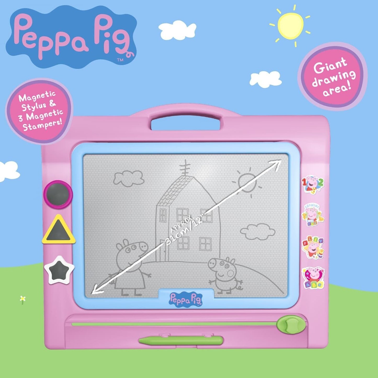 NEW Peppa Pig Deluxe Magnetic Scribbler Giant Drawing Board Age 3+