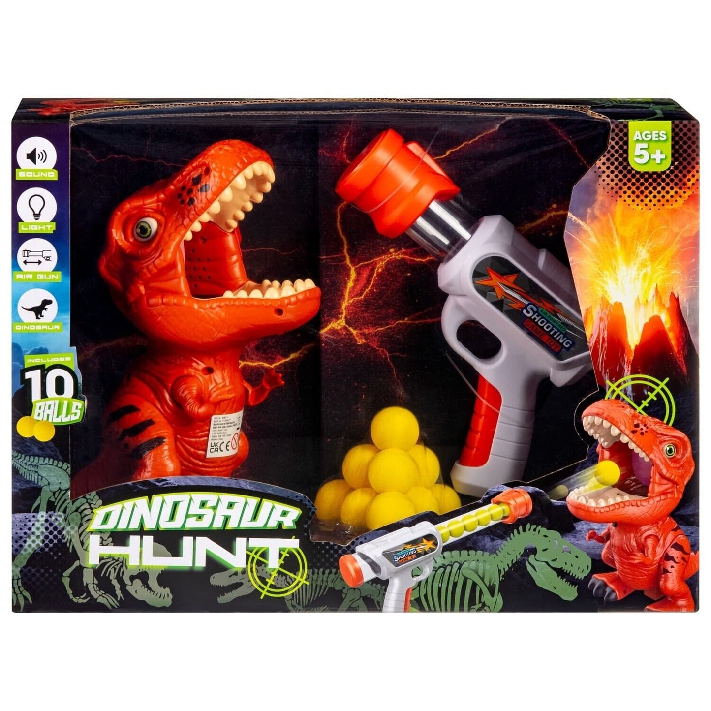 NEW DINOSAUR HUNT AIR GUN BLASTER COMPLETE PLAYSET WITH SOUND & LIGHT