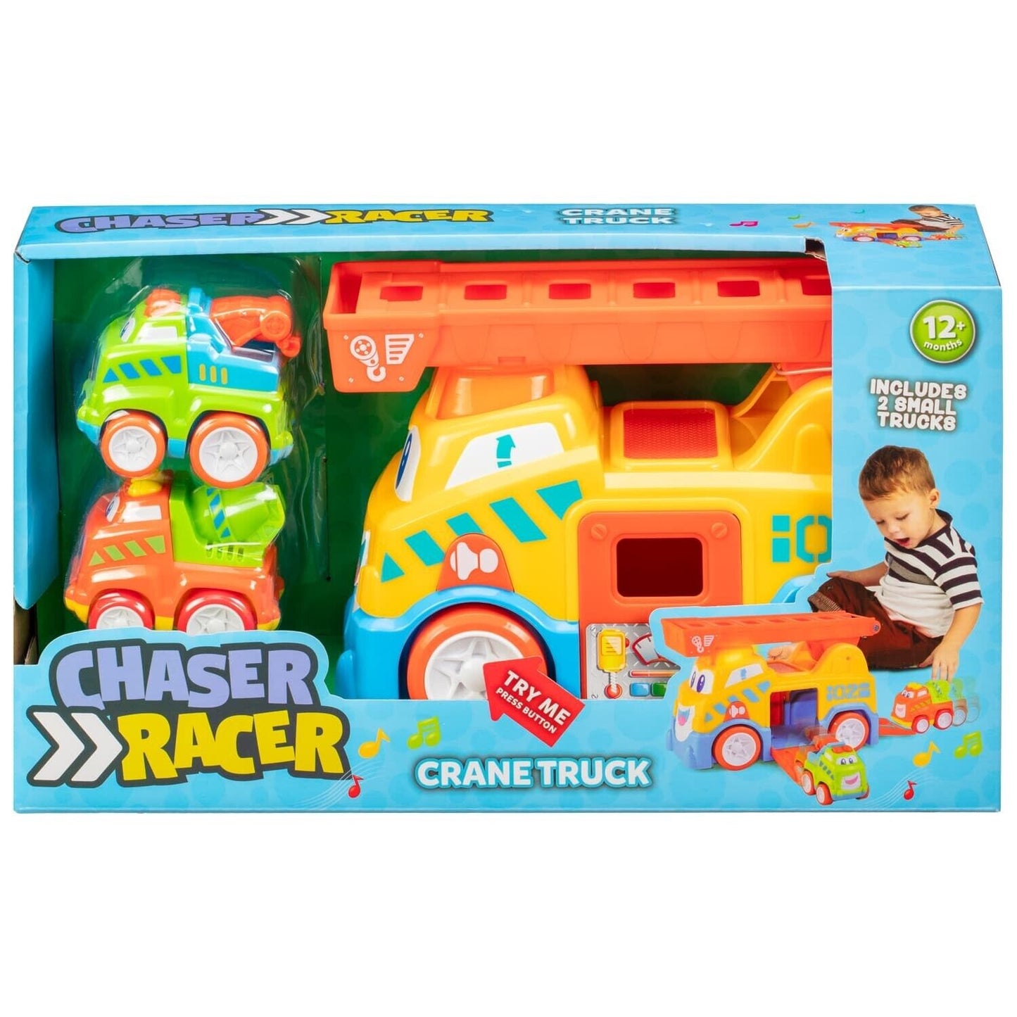 Crane Truck Playset Great Toy For Developing Kids' Imaginations, Motor Skills