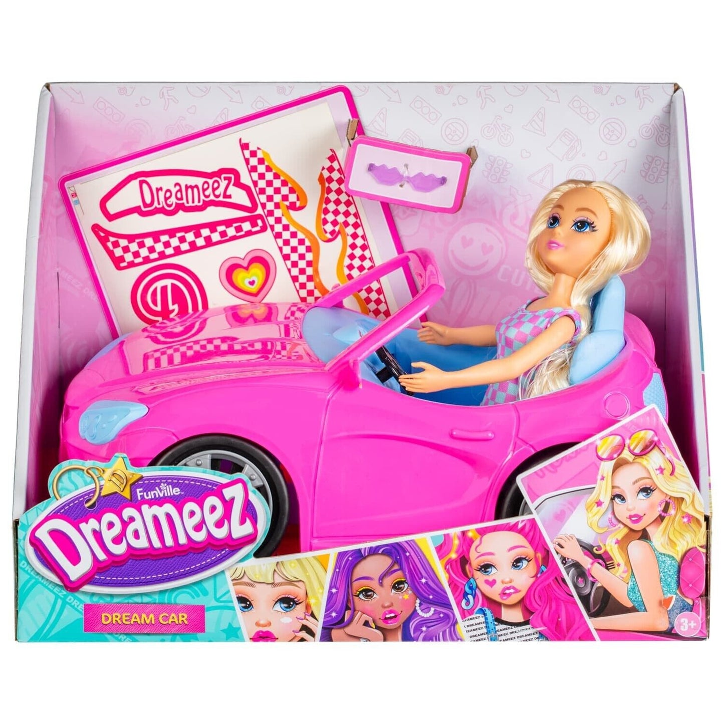 New Fabulous Funville Dreameez Car & Doll Sparkle Sports Car 3+ Years Kids Toy