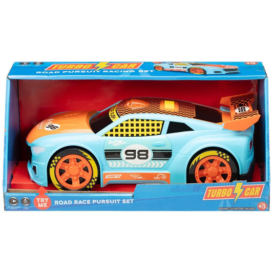 Turbo Car Road Race Pursuit Set Gift For Xmas Birthday For Kids Age 3+ Years