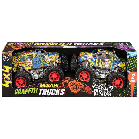 Graffiti Monster Truck 2 Pack - Race, smash and crash Graffiti Monster Trucks