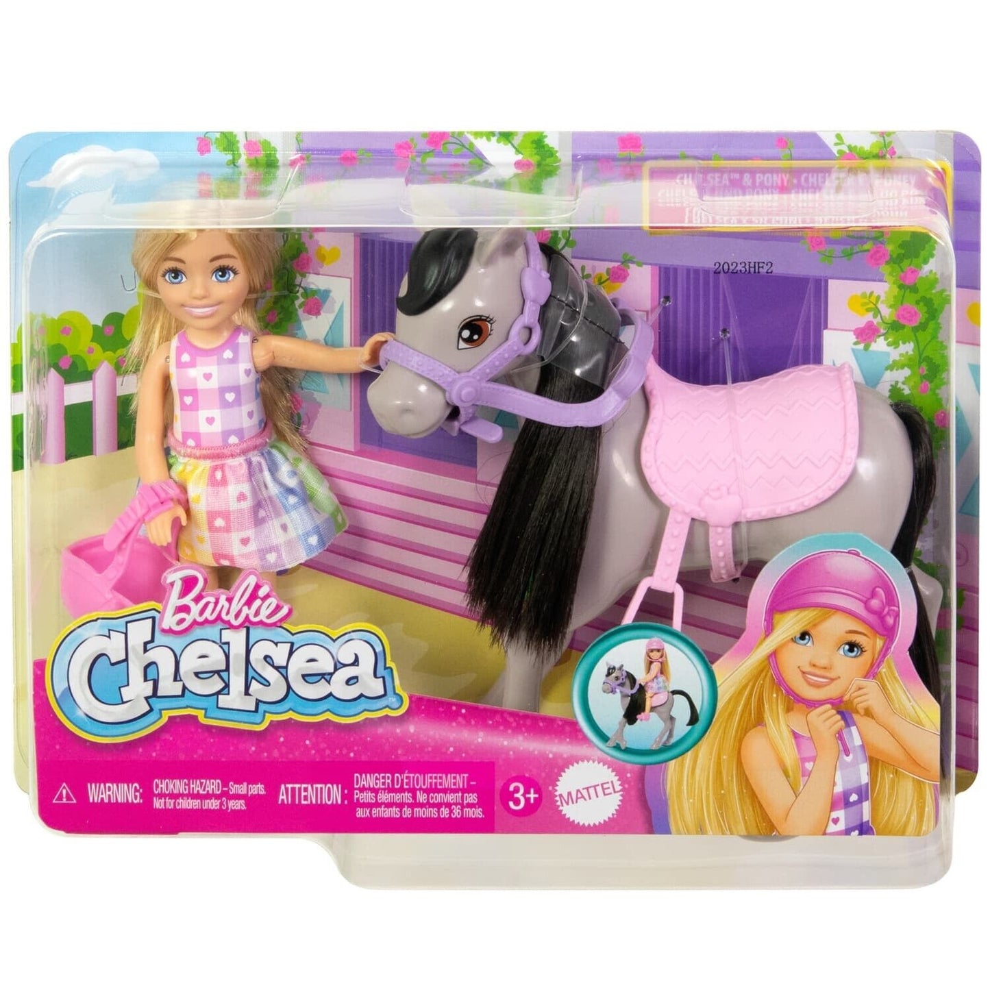 Elegant Barbie Chelsea Doll &Horse Toy Set Bends at Knees Ride Pony Toy with Box