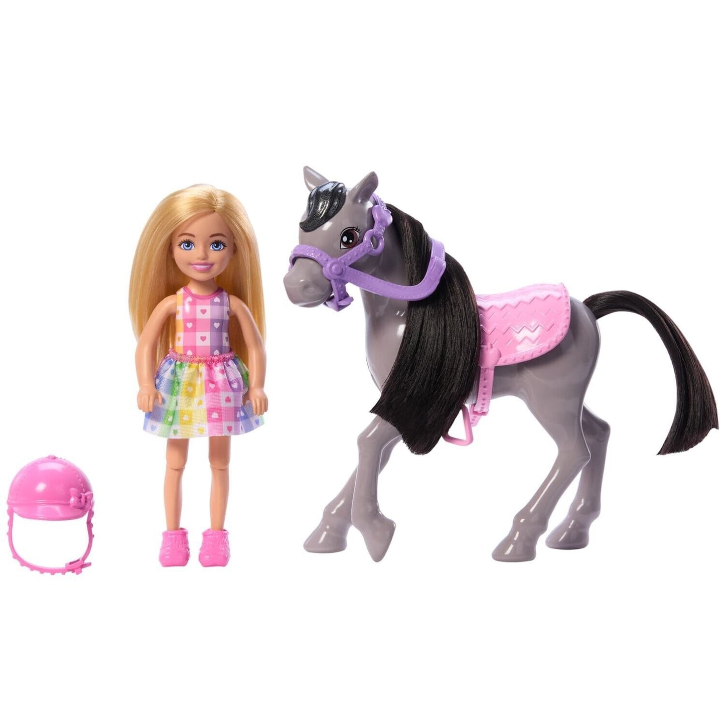 Elegant Barbie Chelsea Doll &Horse Toy Set Bends at Knees Ride Pony Toy with Box