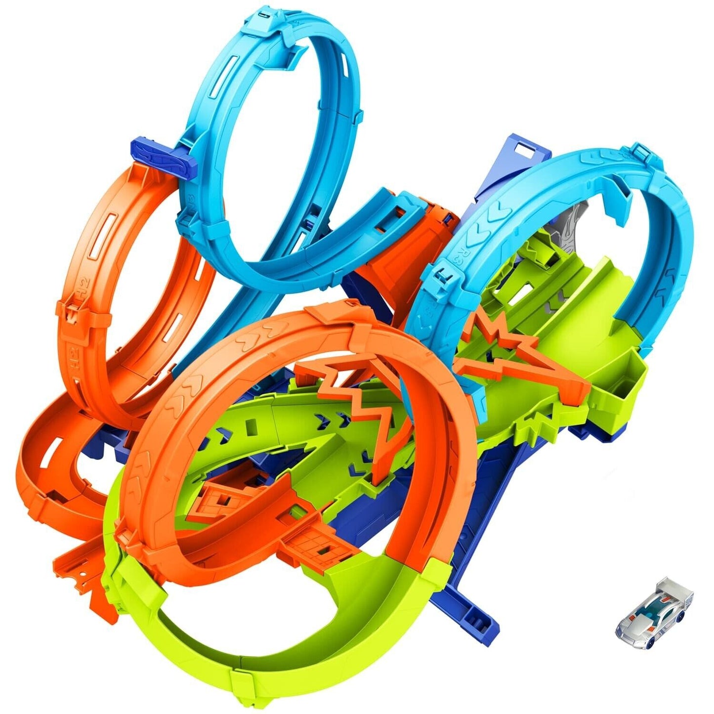 Hot Wheels Action 4 Loop Crash Out Track Playset With x1 1:64 Hot Wheels Car