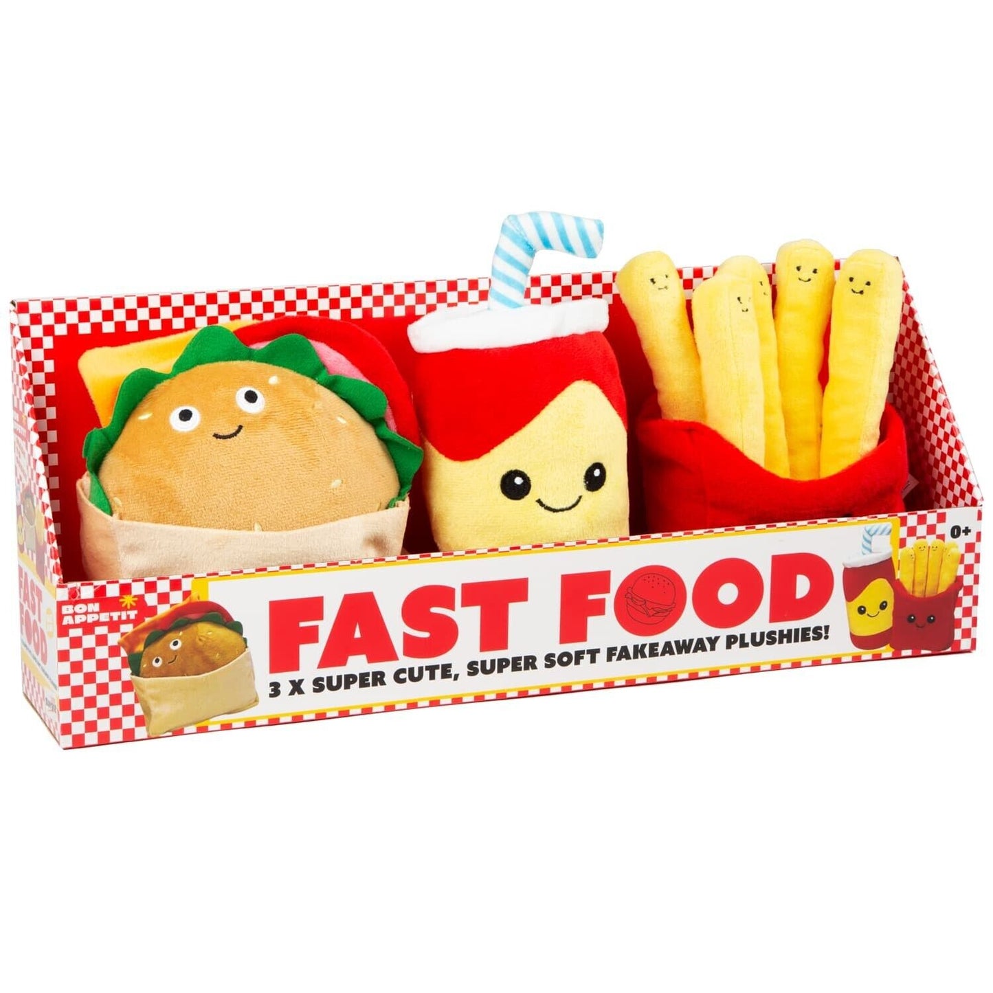 Fast Food Plushies 3pk 3pack, Sensory Toys, Soft Toys, Kids and Toddlers Toys