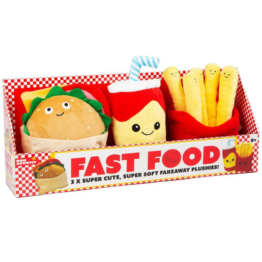 Fast Food Plushies 3pk 3pack, Sensory Toys, Soft Toys, Kids and Toddlers Toys