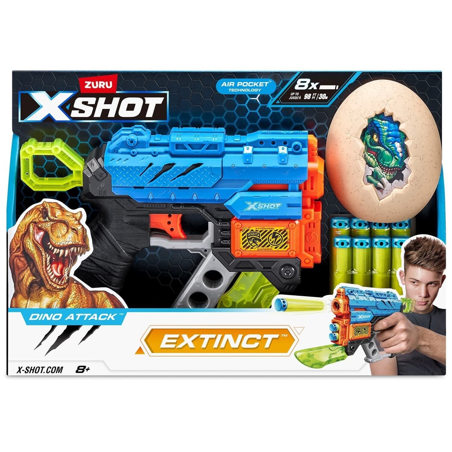 Zuru X-Shot Dino Attack Extinct Dinosaurs Kids Toy 8+ Toy Gun Gift Present Foam