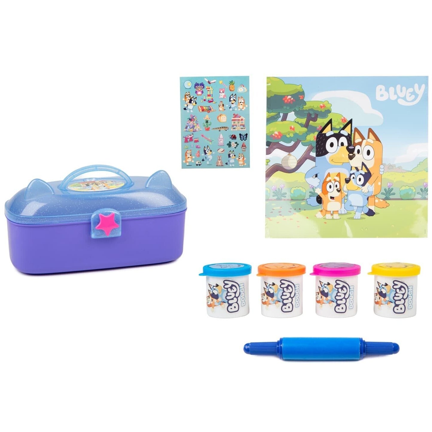 Bluey Dough Carry Case Set Kids Boys Girls Aged 3+ Portable Creative Fun Gift