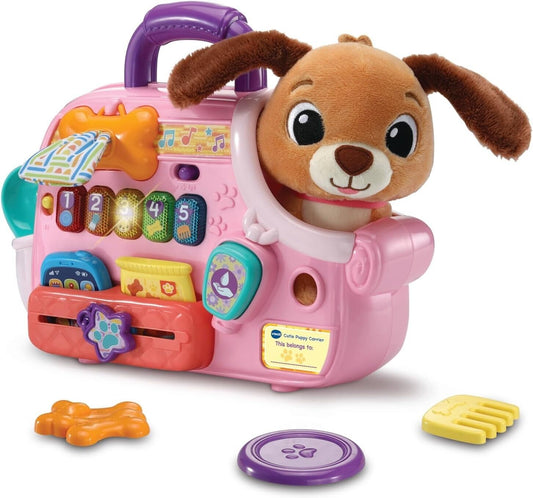 VTech Baby Cutie Puppy Carrier, Interactive Role-Play Toy with 6 Accessories