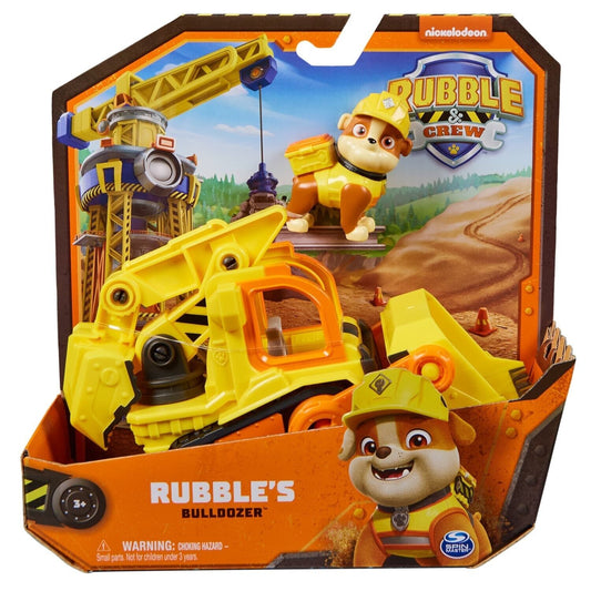 PAW Patrol Rubble Crew Rubble's Bark Yard Deluxe Bulldozer with Light and Sounds