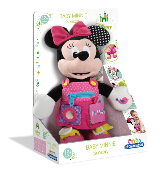 Clementoni- Disney Baby Minnie Sensory Plush: Fun Activities for Early Development (12+ Months)