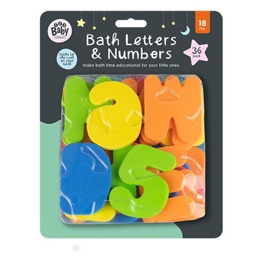 Bath Letters and Numbers Fun bathtime toy - Pack of 36 pieces Educational Bath